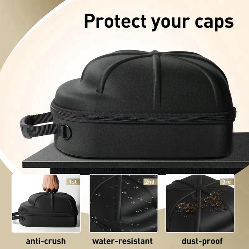 Outdoor Travel Hat Protective Box, Portable Cap Storage Carrier, Hard Shell Hat Case for Baseball Caps