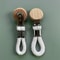 Beech Wood Round Head Storage Multi Functional Non Perforated Kitchen Towel Clip Woven Rope Bathroo 3