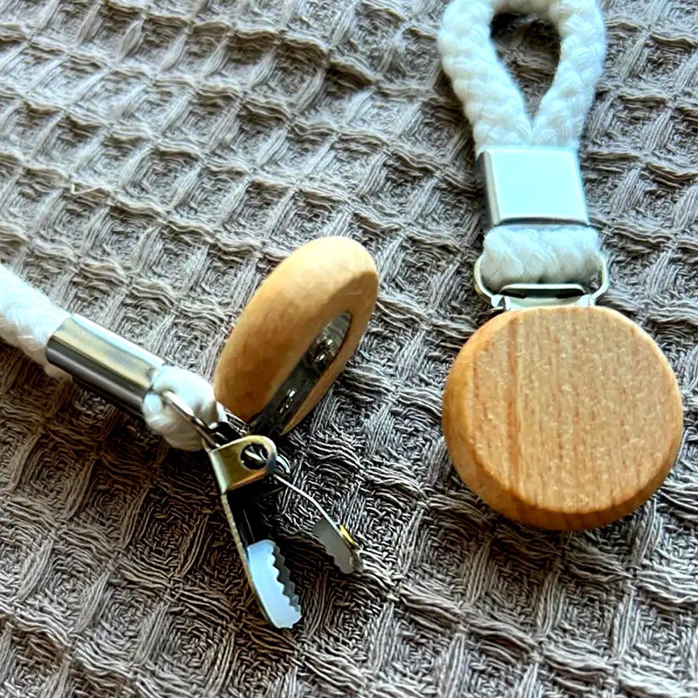 Beech Wood Round Head Storage Multi Functional Non Perforated Kitchen Towel Clip Woven Rope Bathroo 4