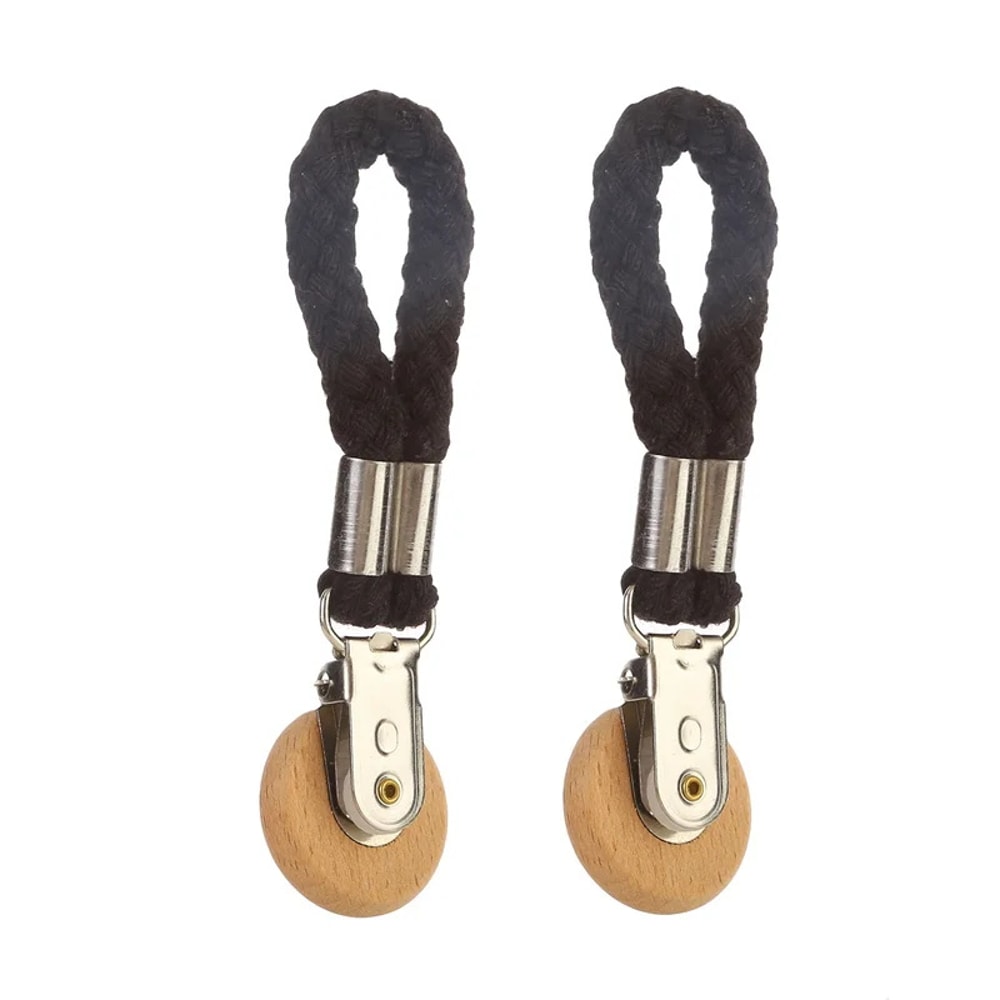 Beech Wood Round Head Storage Multi Functional Non Perforated Kitchen Towel Clip Woven Rope Bathroo 6