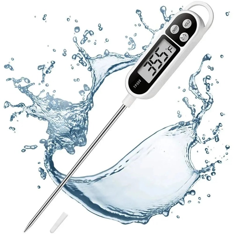 Water Oil Thermometer for Meat Cooking, Digital Food Probe BBQ, Oven Kitchen Tools