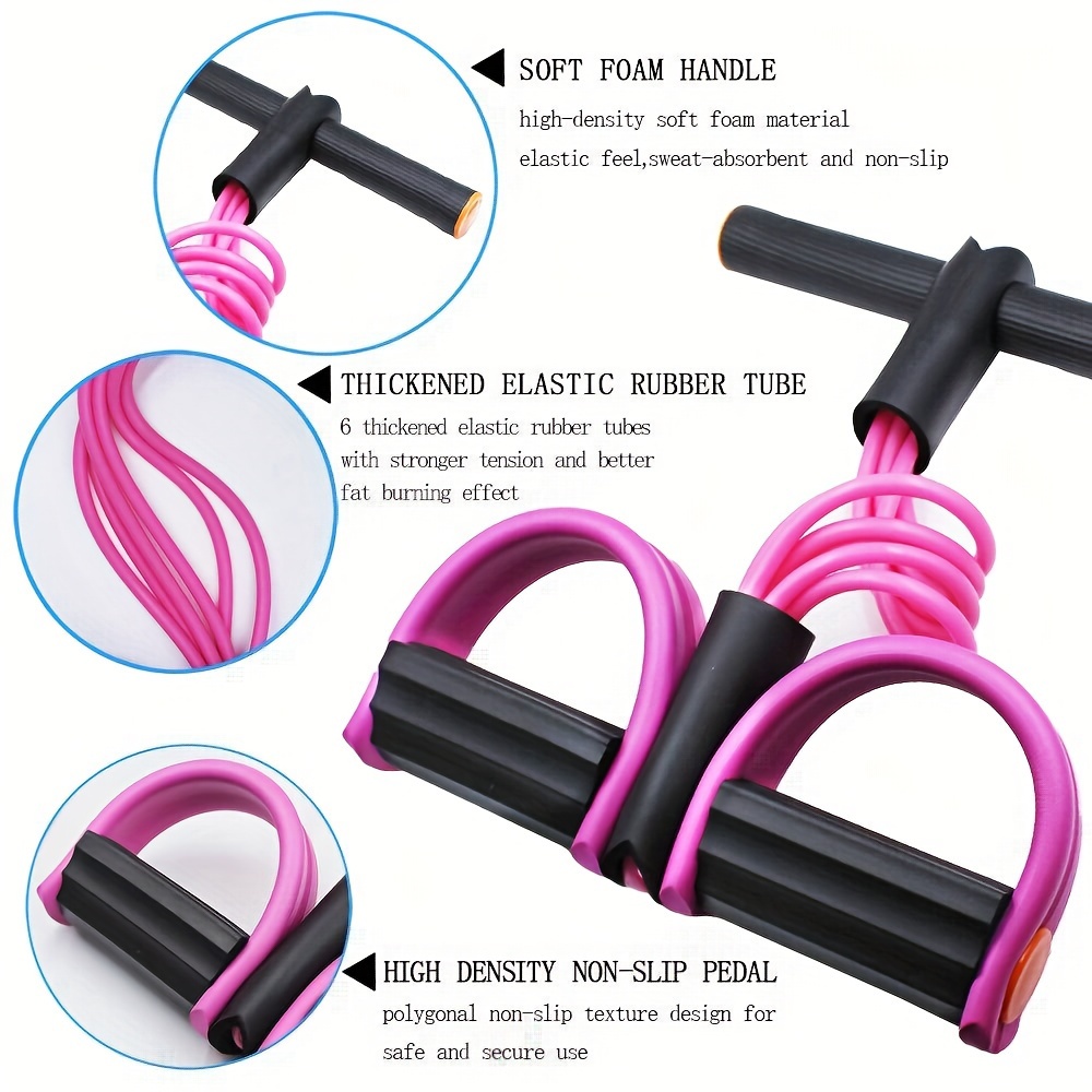 MultiFunctional Elastic Yoga Pull Rope 6Tube Resistance Band For Arms Legs Abs Waist Durable Latex 1
