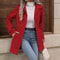 Loose-Fit Mid-Length Wool Blazer with Notched Lapel for Women