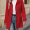 Loose-Fit Mid-Length Wool Blazer with Notched Lapel for Women