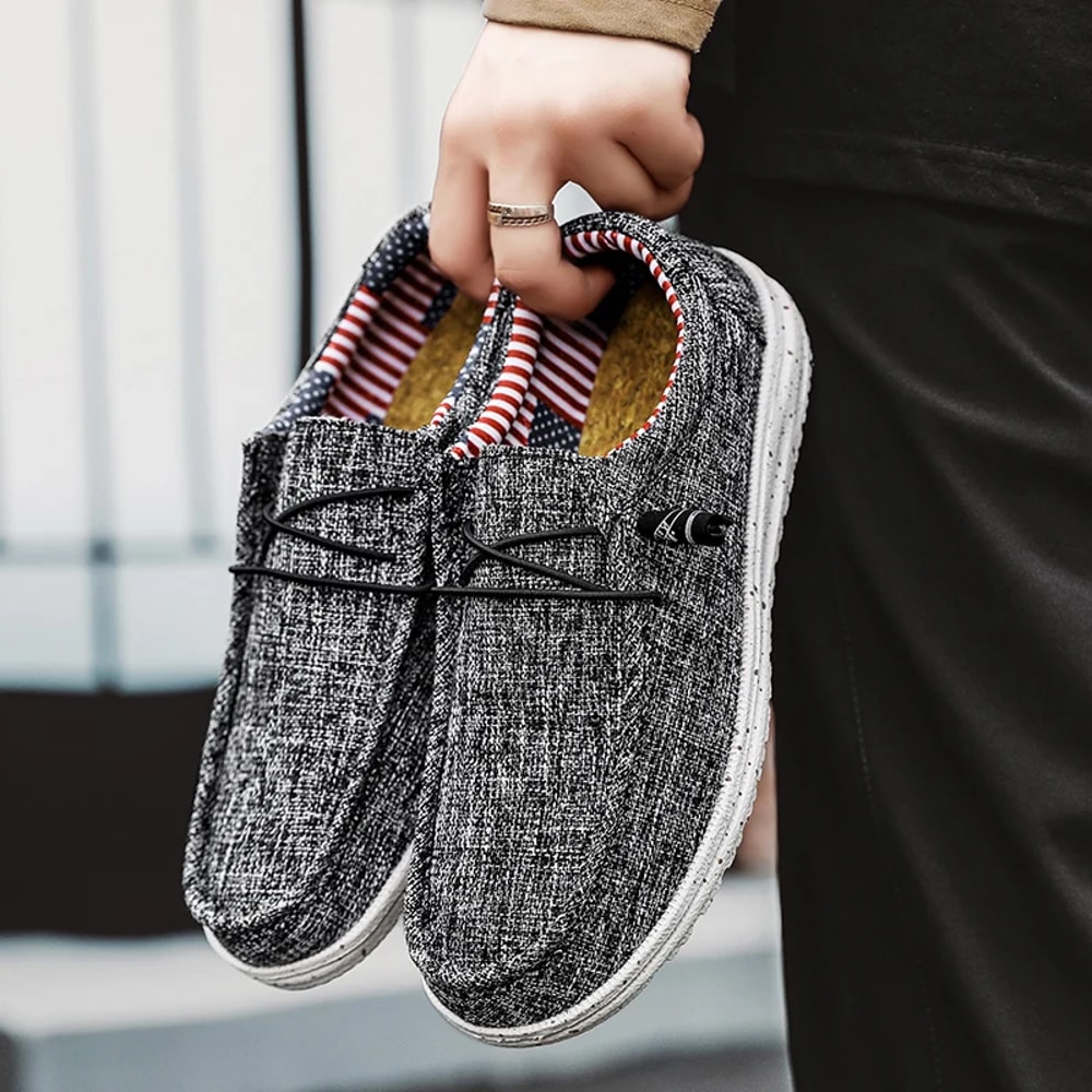 Slip On Men Casual Shoes Canvas Loafers Comfortable Walking Flats Moccasins Non Slip Sneakers 5