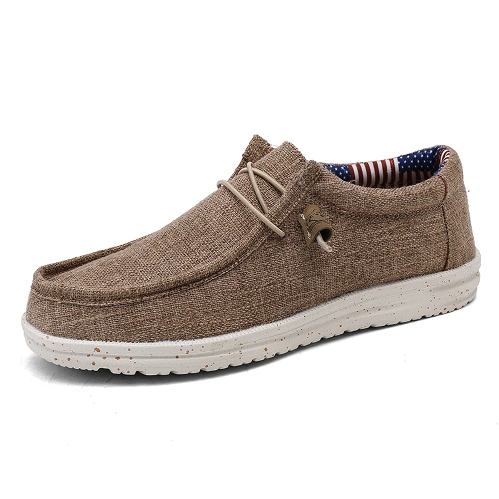 Slip On Men Casual Shoes Canvas Loafers Comfortable Walking Flats Moccasins Non Slip Sneakers 9