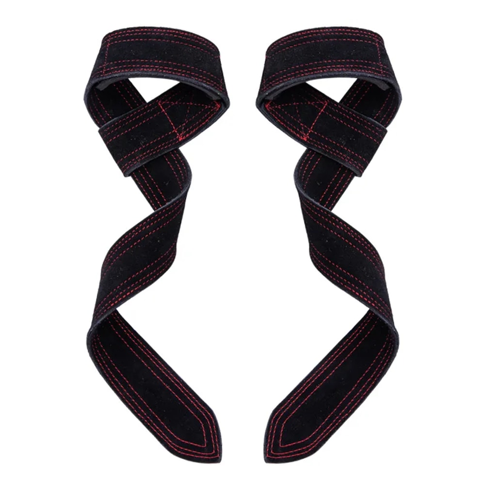 Leather Weight Lifting Wrist Straps, Non-Slip Grip Gym Training