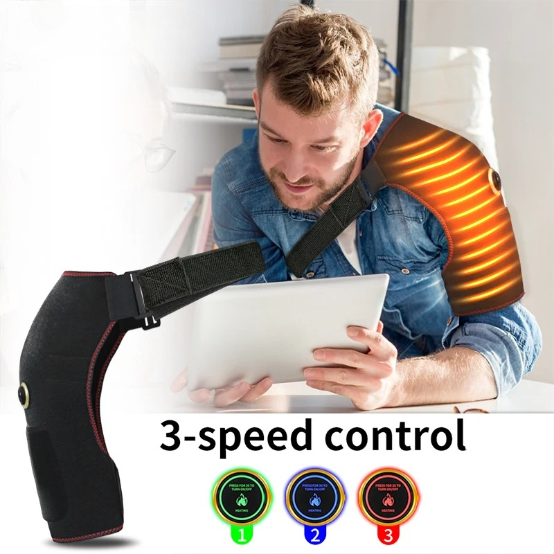 Vibration Massage Support Belt With Heating Pad Electric Shoulder Massager For Fatigue Relief And R 2
