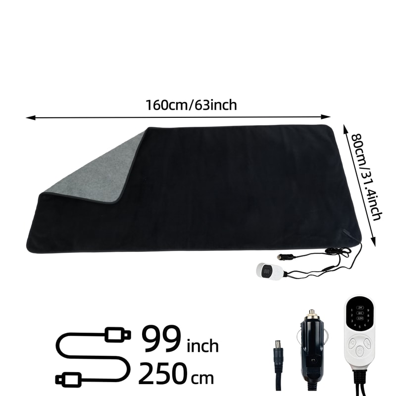 Heated Car Blanket Heating Pad Power Cord With Adjustable Timer And 9 Heating Levels 4