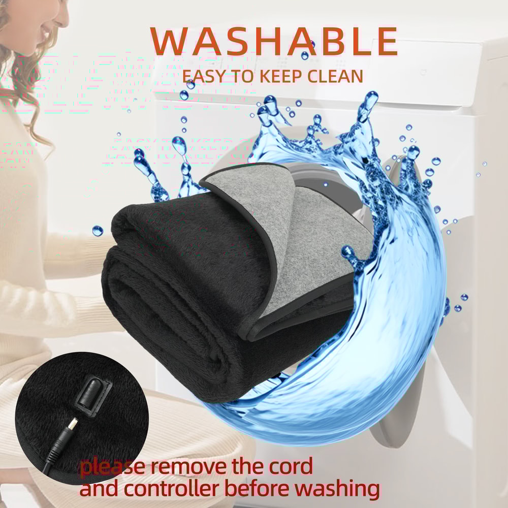 Heated Car Blanket Heating Pad Power Cord With Adjustable Timer And 9 Heating Levels 3