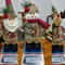 Home Party Xmas Ornaments Adjustable Santa Claus Snowman Elk Plush Dolls 2