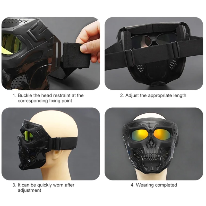 Windproof Tactical Mask Halloween Props Motorcycle Skull Mask 4