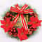 Pink Artificial Christmas Pine Wreath Pendant for Home, Party and Window Decoration