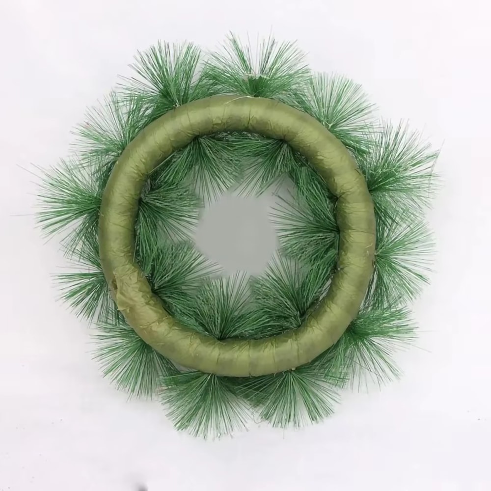 Pink Artificial Christmas Pine Wreath Pendant for Home, Party and Window Decoration