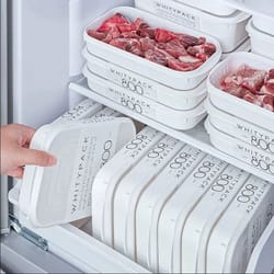 food sealed kitchen organizer, white containers for refrigerator storage