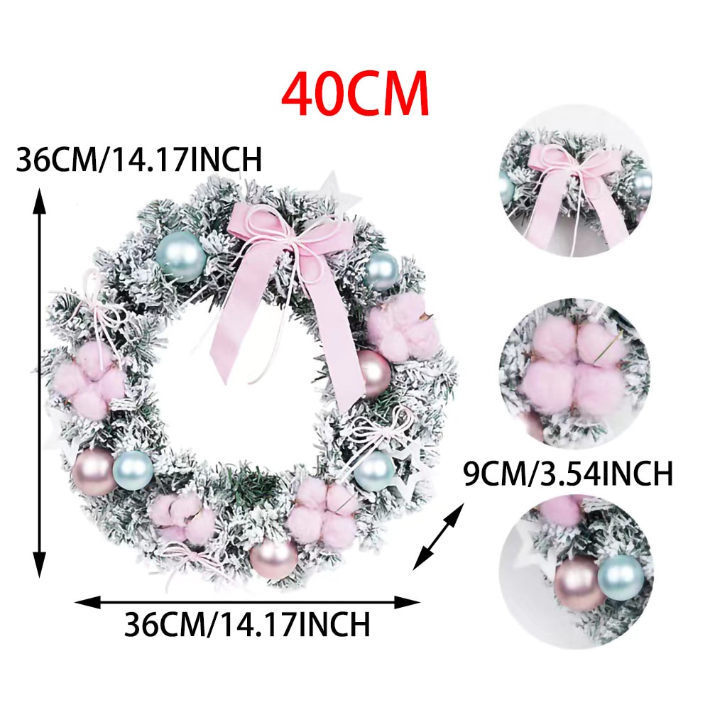 Christmas Wreaths Pink Snowflake Decorations Hanging Ornaments For Christmas Atmosphere 5