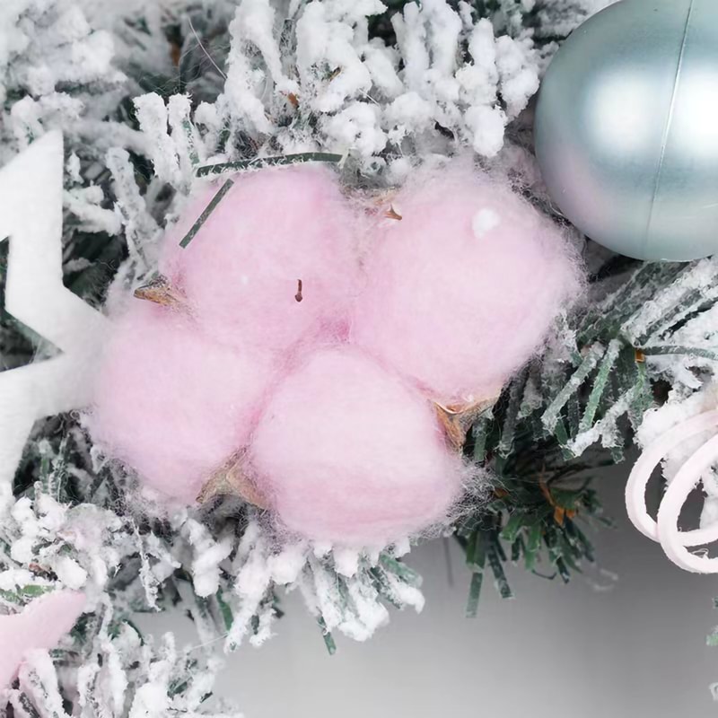 Christmas Wreaths Pink Snowflake Decorations Hanging Ornaments For Christmas Atmosphere 1