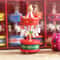 Miniature Christmas Wooden Carousel Horse Christmas Tree Hanging Pendants New Year Gift Toy For Kid 3