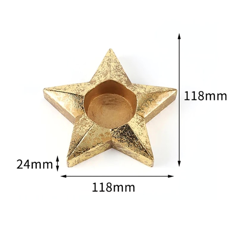 Imitation Old Moon Star Candle Tray Five Pointed Star Aromatherapy Candlestick For Home Decor 6