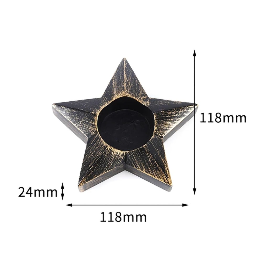 Imitation Old Moon Star Candle Tray Five Pointed Star Aromatherapy Candlestick For Home Decor 7