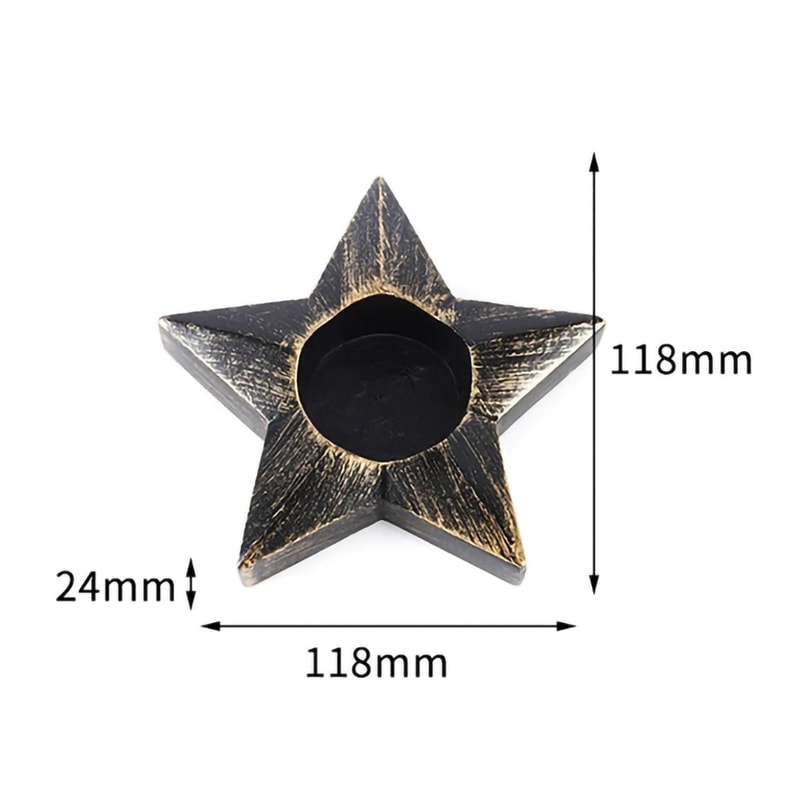 Imitation Old Moon Star Candle Tray Five Pointed Star Aromatherapy Candlestick For Home Decor 7
