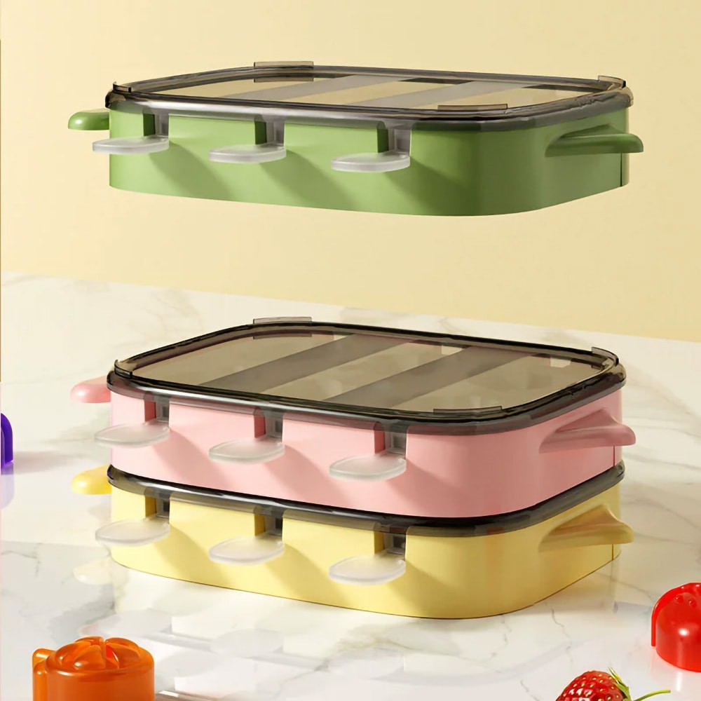 Cute Animal Fruit Shaped Popsicle Mold Box, Silicone Ice Cube Tray for Ice Cream