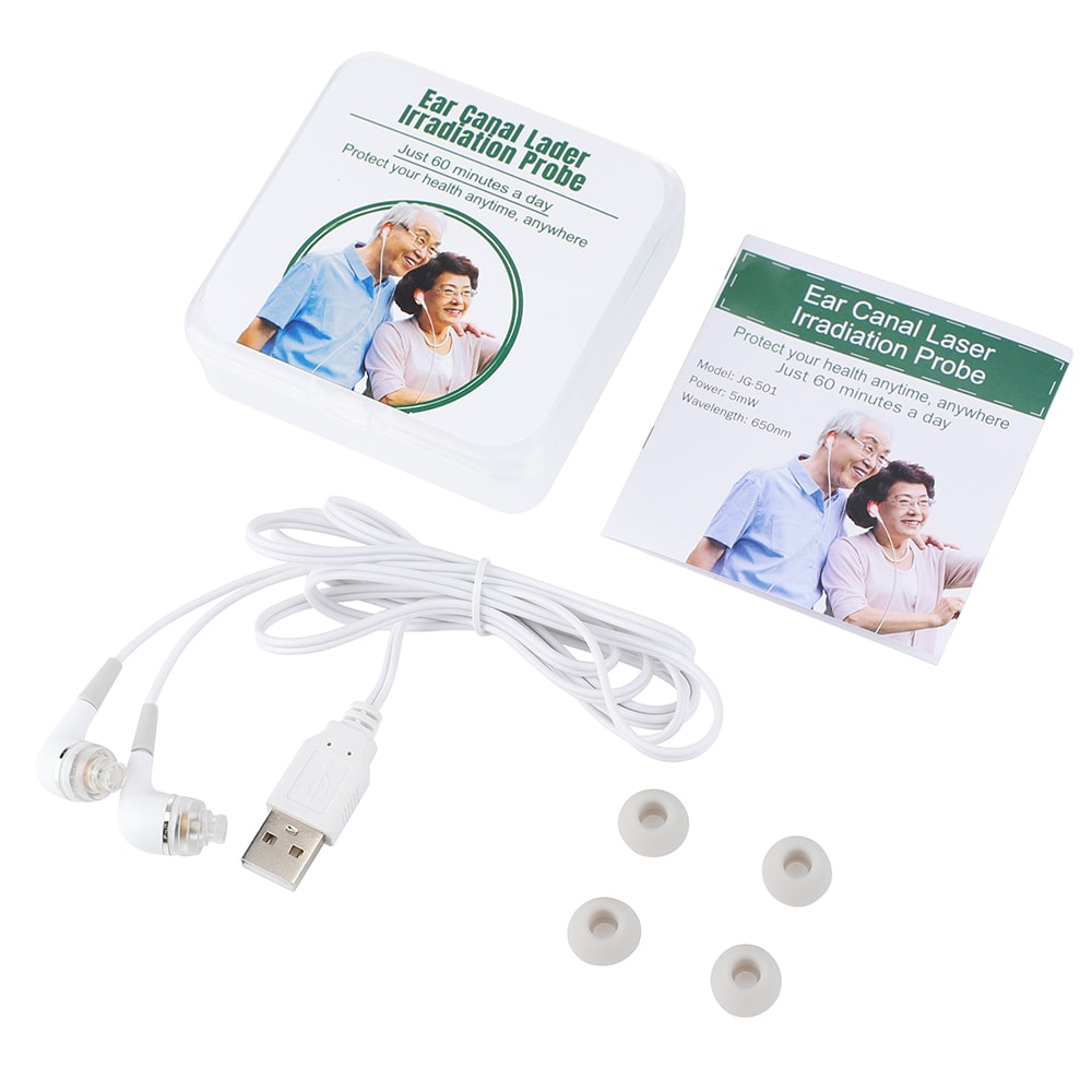 Laser Therapy Earplug for Tinnitus, Media Deafness, Hypertension, Irradiation Physiotherapy Ear Treatment