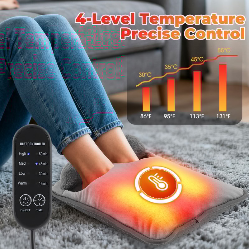 USB Washable Electric Foot Heating Pad Portable Soft Plush Feet Warmer Heater Foot Warming Mat 1