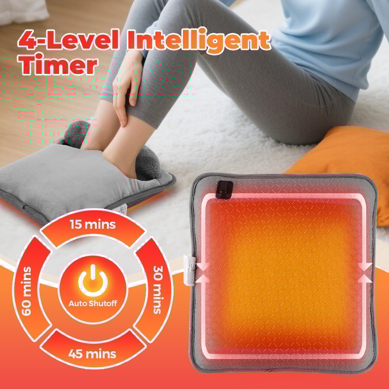 USB Washable Electric Foot Heating Pad Portable Soft Plush Feet Warmer Heater Foot Warming Mat 2