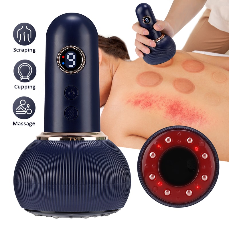 Suction Cup Beauty Health Scraping Heat Electric Massager GuaSha Anti Cellulite Vacuum Slimming Mas 0