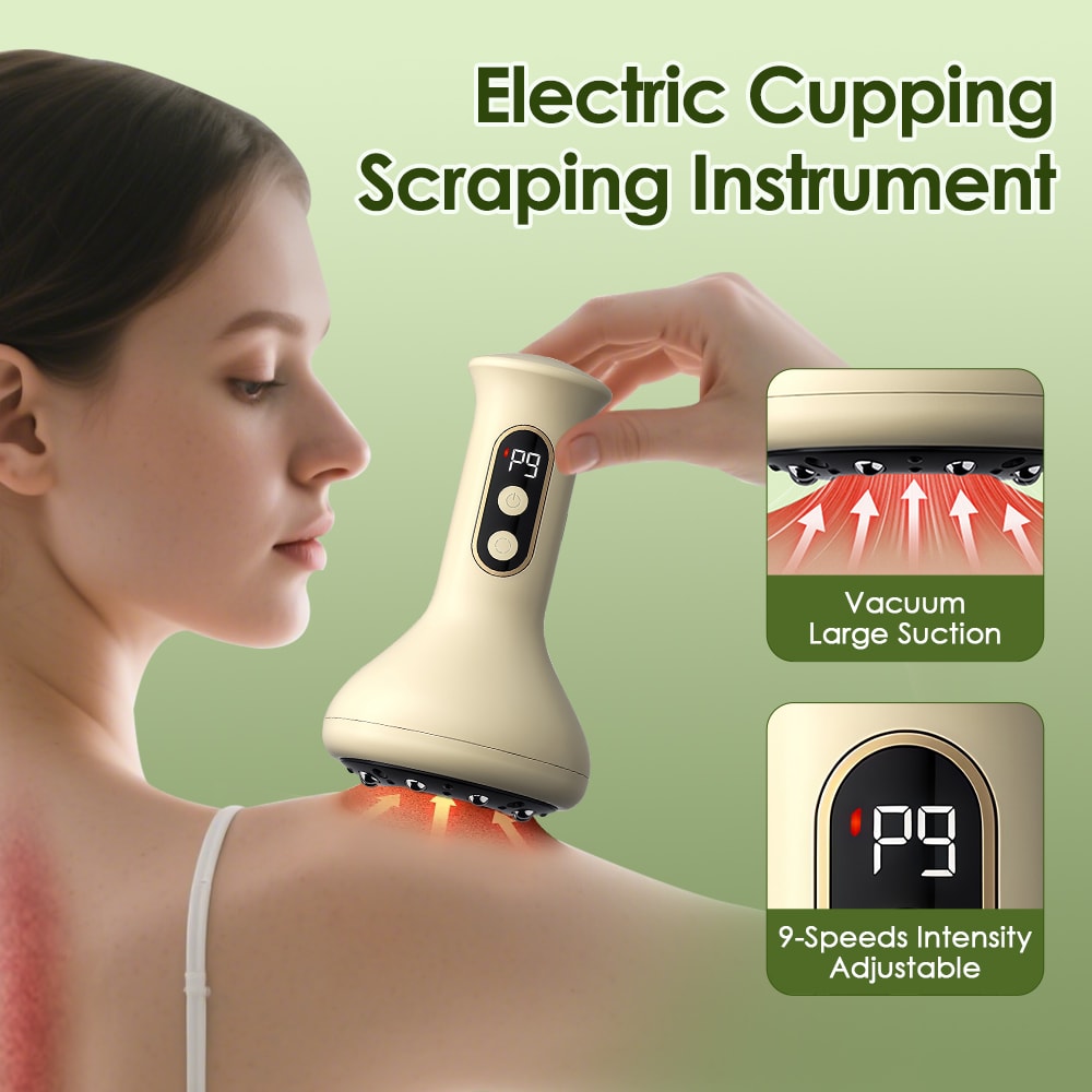 Handheld USB Rechargeable Abdominal Massager Hot Compress Guasha Cupping Intensity Arm And Leg Mass 2