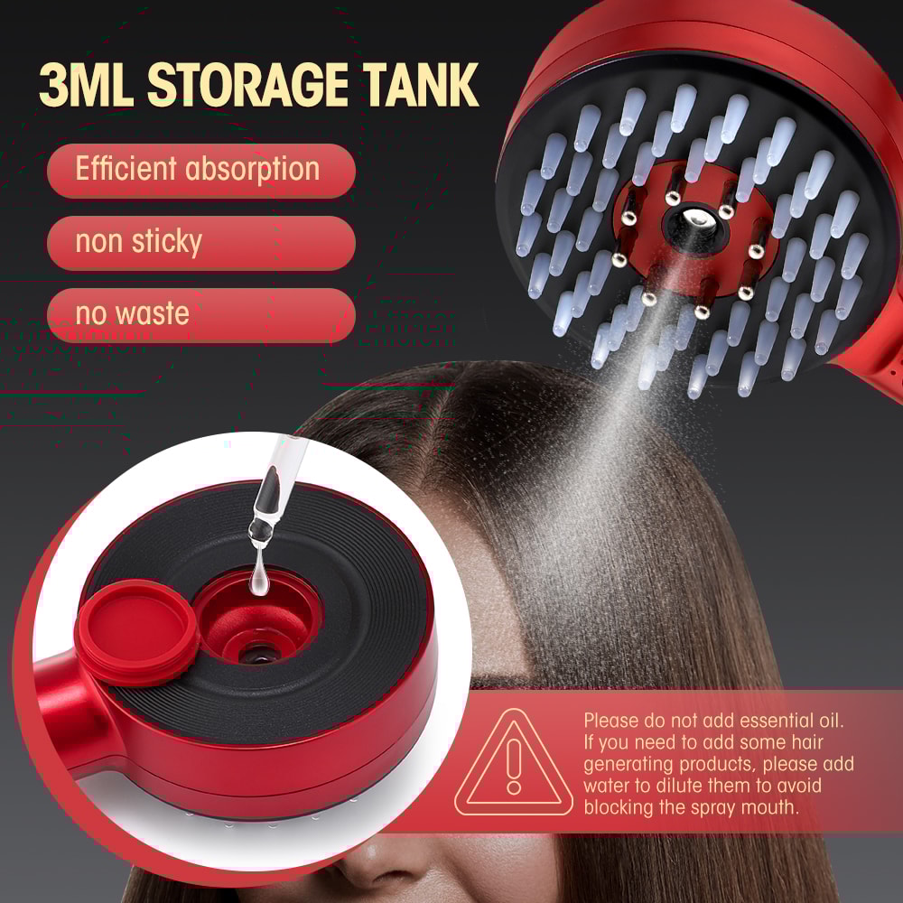 Red Light Laser Comb For Hair Follicle Hair 3 Modes Electric Massage Comb Portable Oil Applicator 4