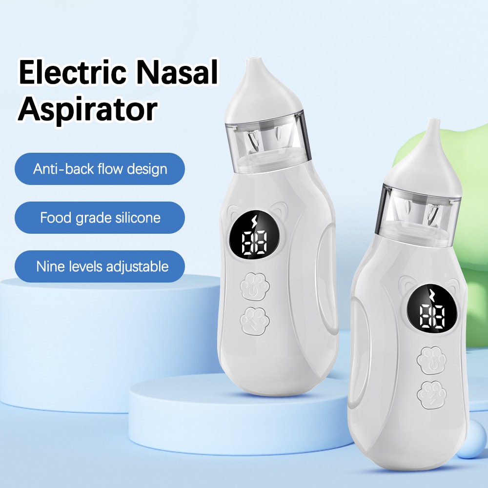 Rechargeable Baby Electric Nasal Aspirator Low Noise 9 Suction Levels Snot Booger Mucus Remover For 4