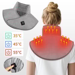 cervical warm shawl massager, electric heating shoulder neck pads, thermal hot compress with usb plug for back relief