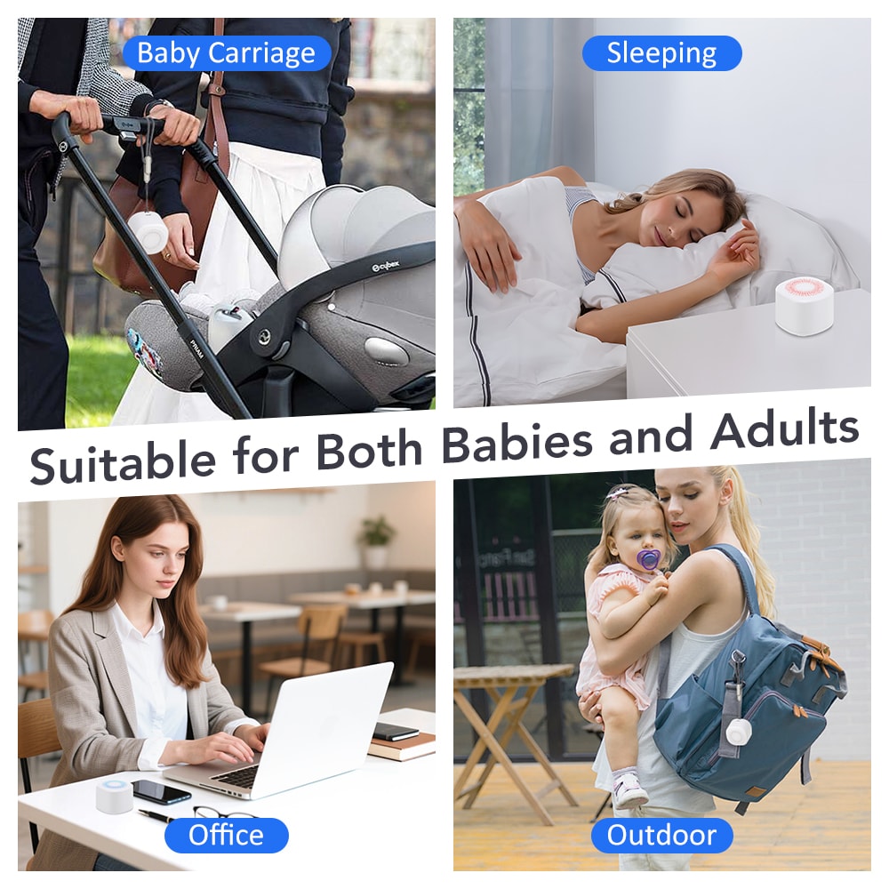 Baby Sleep Aid Device Mini White Noise Machine With 7 Colors Night Light For Relaxation And Noise R 4