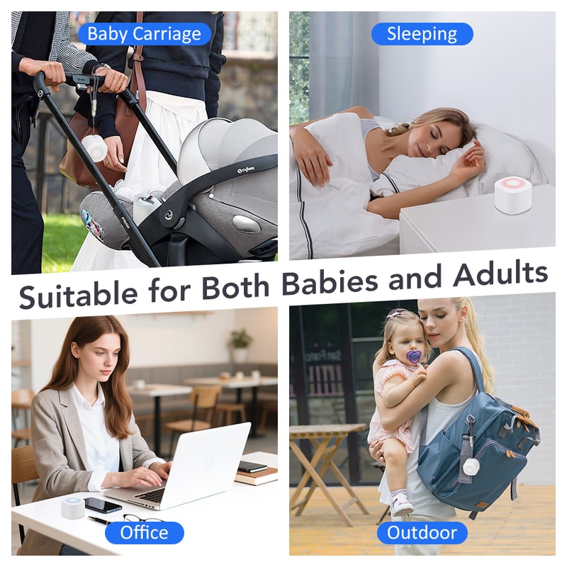 Baby Sleep Aid Device Mini White Noise Machine With 7 Colors Night Light For Relaxation And Noise R 4