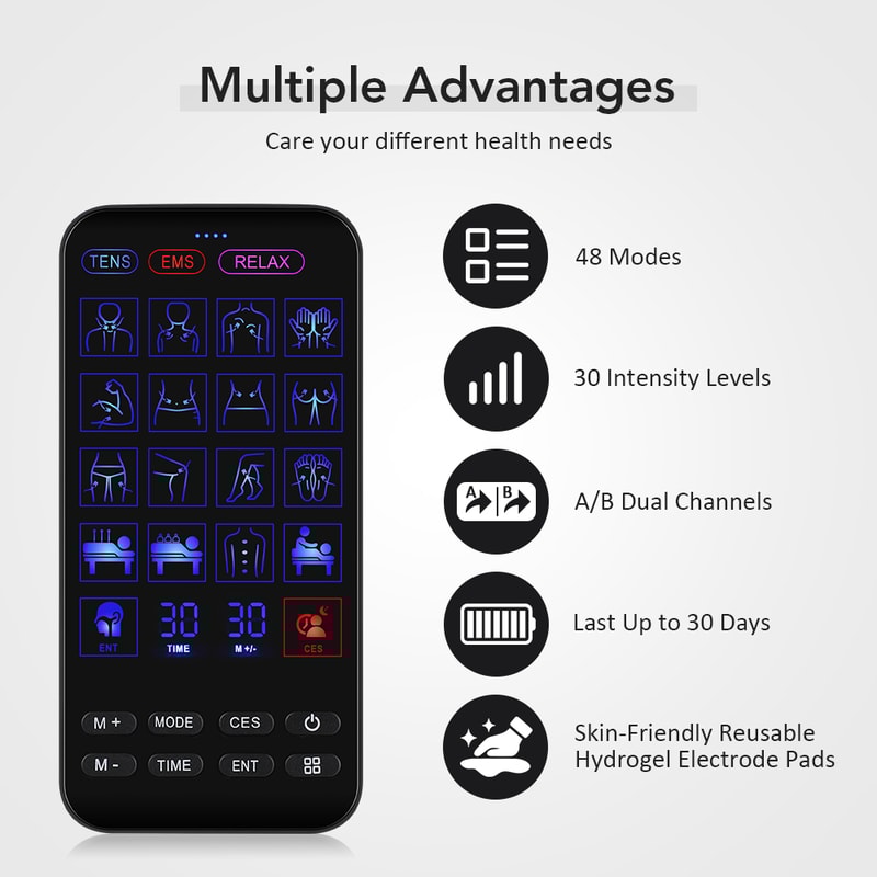4 in 1 EMS TENS Electrostimulator, Sleeping Aid, Rhinitis Relief, Muscle Relaxation Device