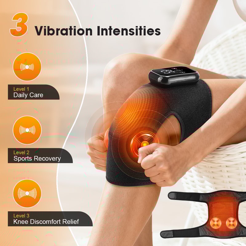 Knee Pads with Electric Heat, Vibration and Thermal Joint Brace for Muscle Relaxation and Circulation