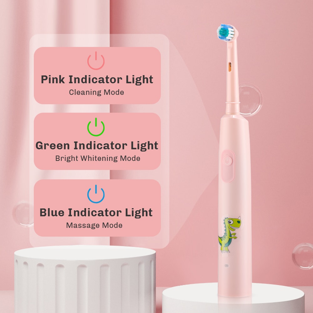 Rotating Ultrasonic Rechargeable Sonic Children Electric Toothbrush Colorful Cartoon Soft Hair Brus 2