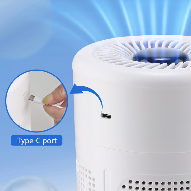 Portable Air Purifier For Home Bedroom Office With Mini Desktop Filter And Negative Ion Technology 5