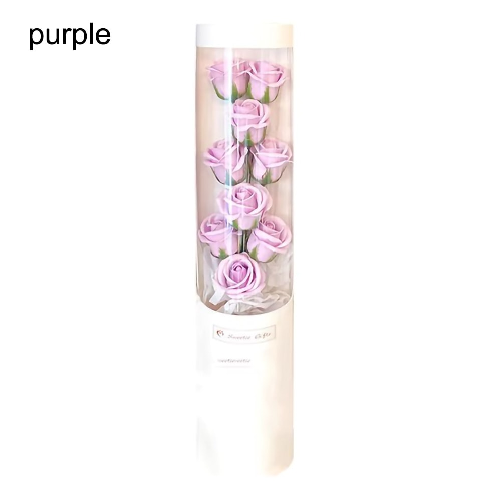 LED 9 Soap Bouquets Eternal Rose Flower Bouquet With Fairy String Lights In Dome For Valentine Day 6