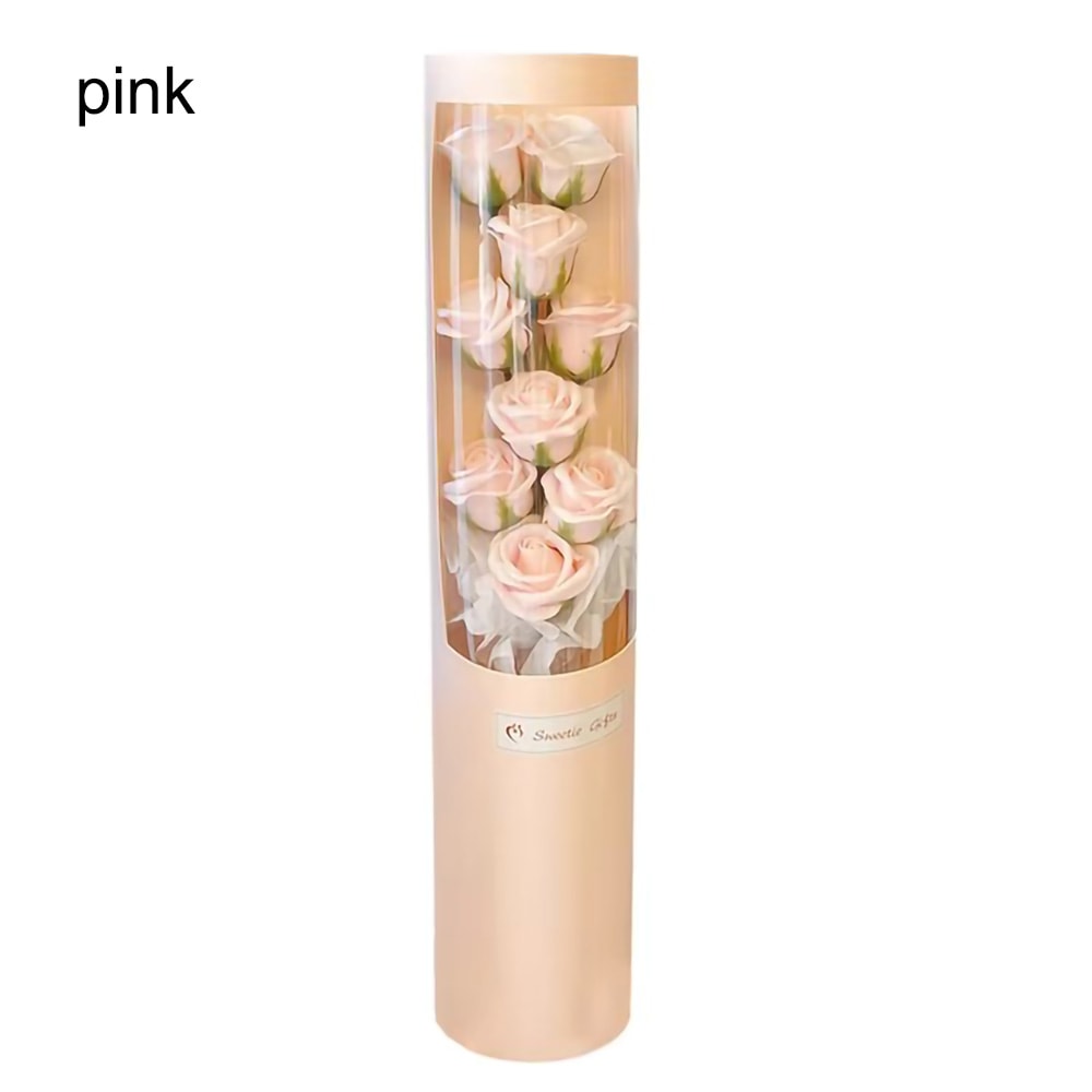 LED 9 Soap Bouquets Eternal Rose Flower Bouquet With Fairy String Lights In Dome For Valentine Day 8