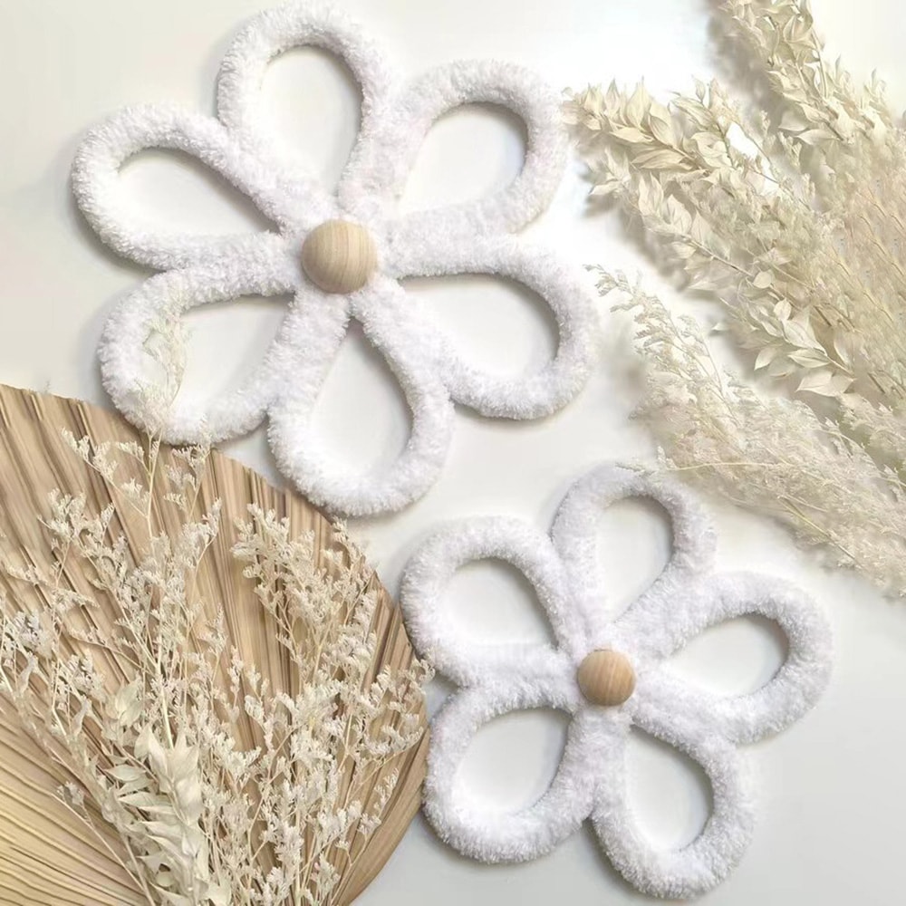 Woven Daisy Flower Decorative Wall Bohemian, Bohemian Daisy Wall Decoration, Kindergarten Decor
