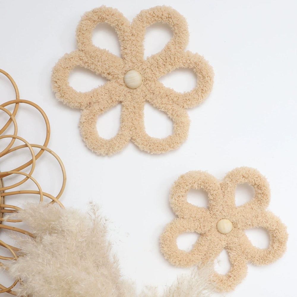 Woven Daisy Flower Decorative Wall Bohemian, Bohemian Daisy Wall Decoration, Kindergarten Decor