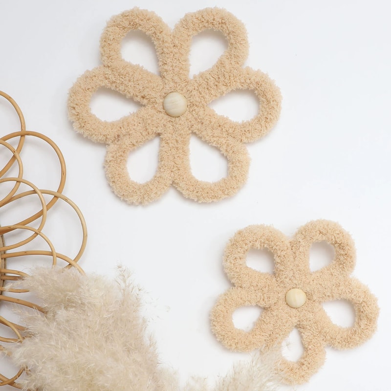 Woven Daisy Flower Decorative Wall Bohemian, Bohemian Daisy Wall Decoration, Kindergarten Decor