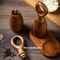 Adjustable Wooden Salt And Pepper Grinder Set With Ceramic Core And Storage Rack For Spices 2