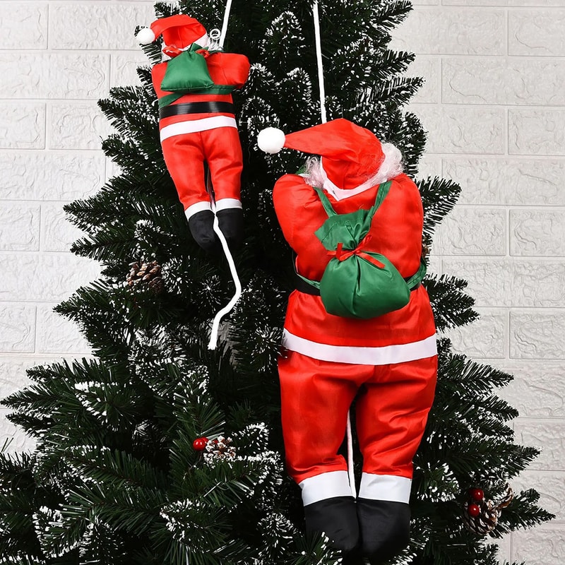 Christmas Decorations Hanging Santa Claus Doll With Rope Ladder Home Decor 3