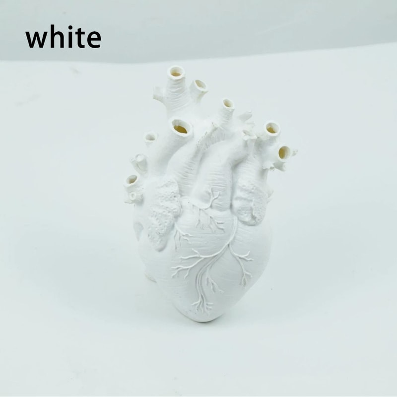 Original Resin Heart Vase Flowerpot Ornament for Arts and Crafts, Gift Idea