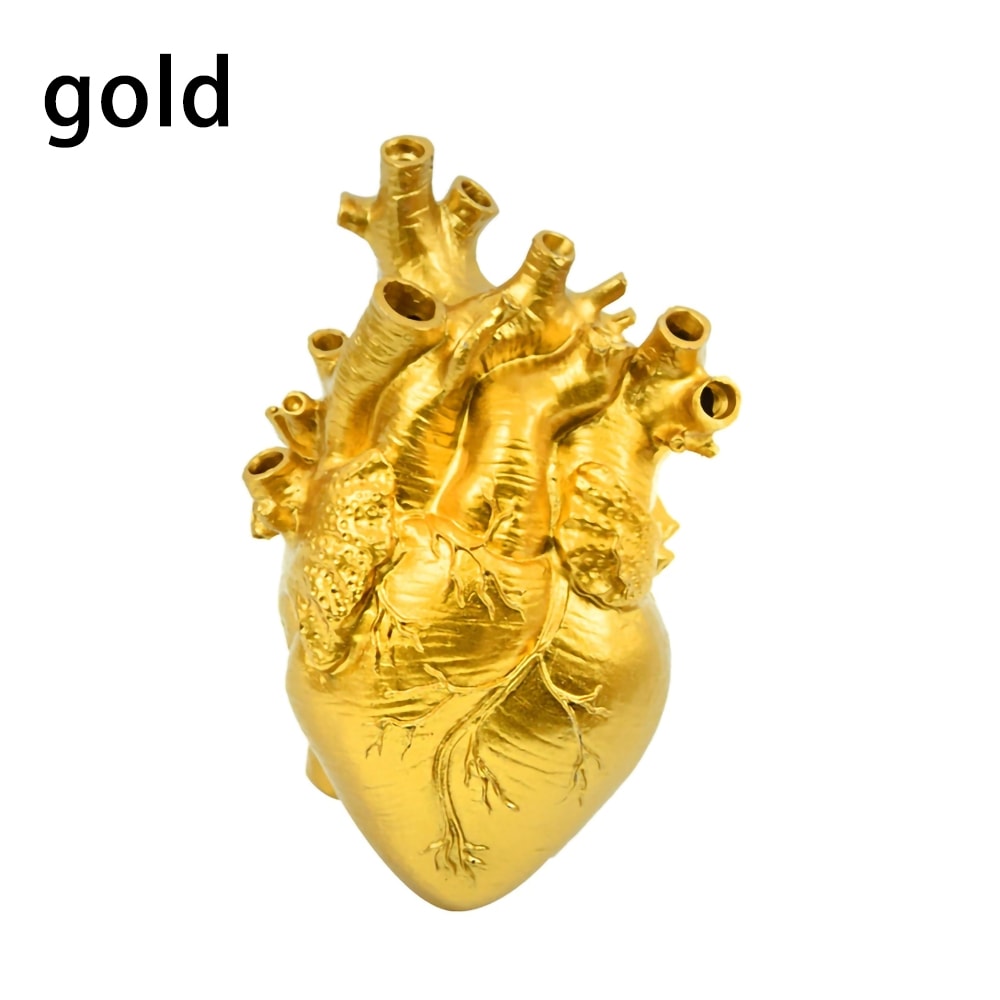 Original Resin Heart Vase Flowerpot Ornament for Arts and Crafts, Gift Idea