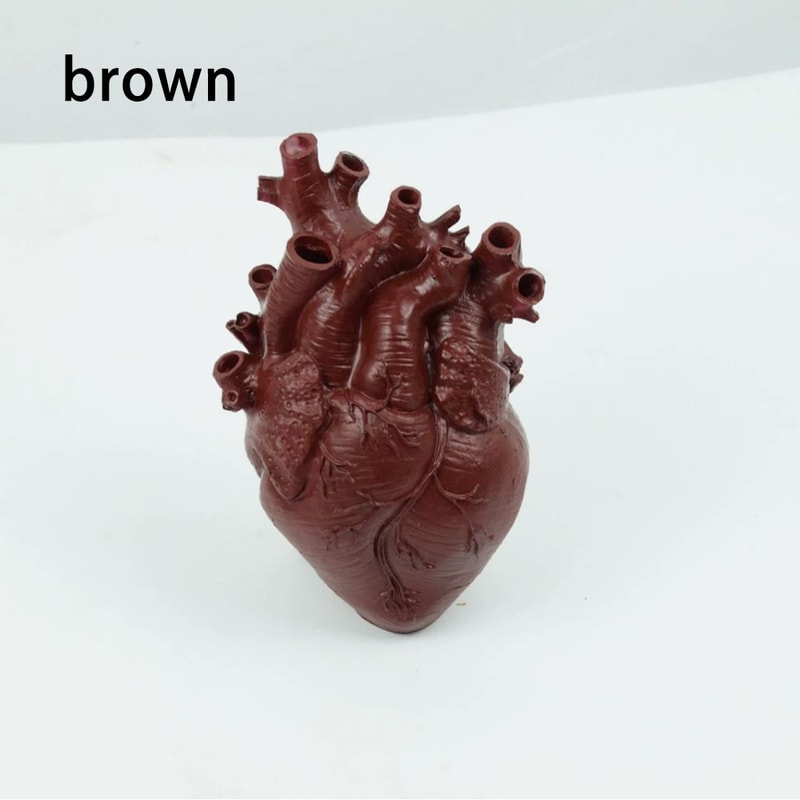 Original Resin Heart Vase Flowerpot Ornament for Arts and Crafts, Gift Idea